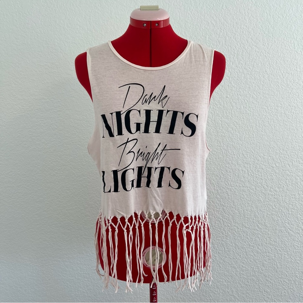 H&M Divided Pale Pink Tank Top Dark Nights Bright Lights Top Size Medium